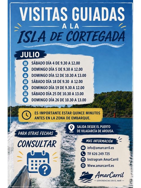 VISITAS GUIADAS A LA ISLA DE CORTEGADA JULIO